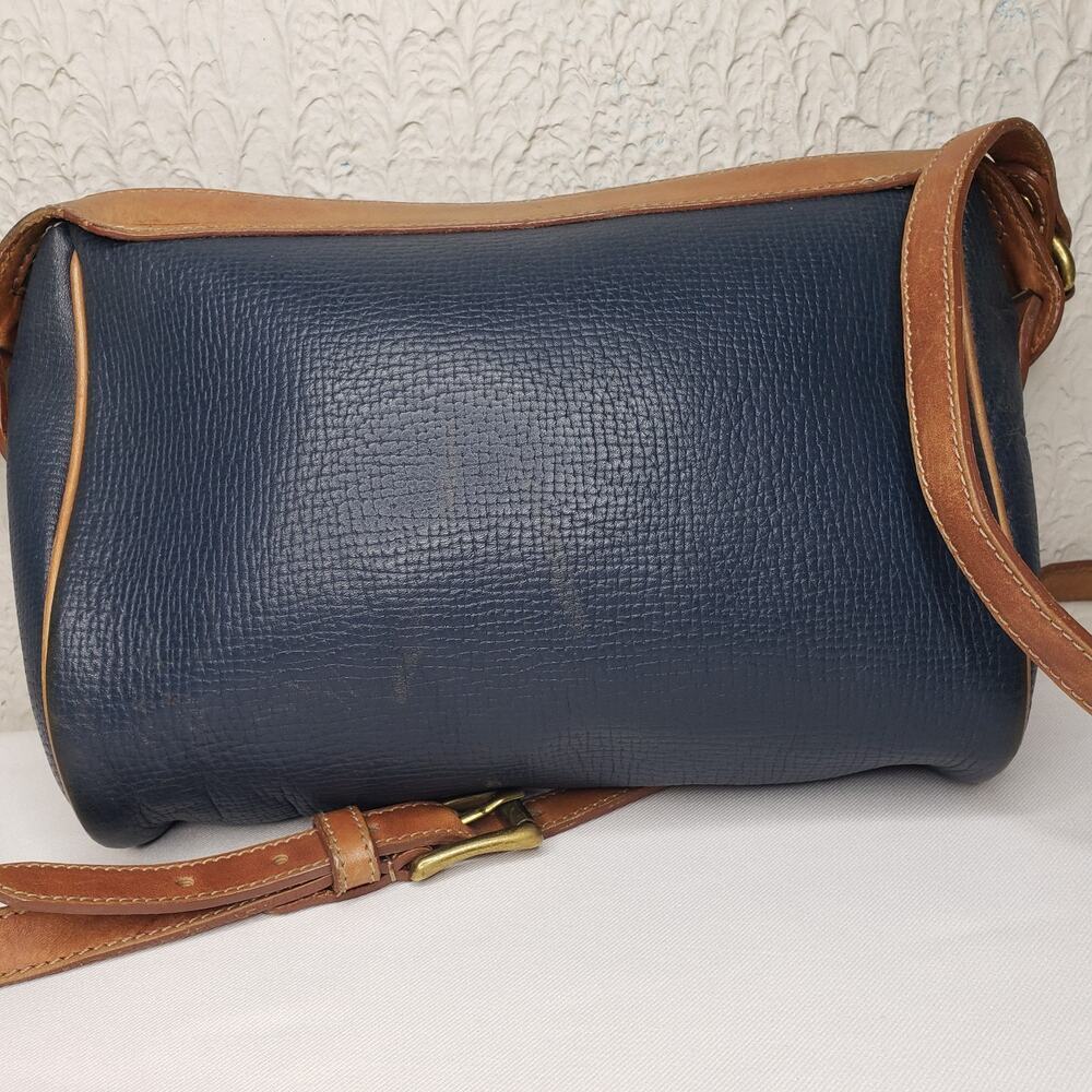 Vintage COACH Italy Blue Tan Pebbled Leather Crossbody Purse Shoulder Bag - Picture 13 of 16